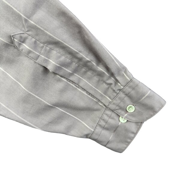 VTG John Henry Fitted Collection Grey Pinstripe Dress Shirt  (16½ 34/35) Office - Picture 4 of 13